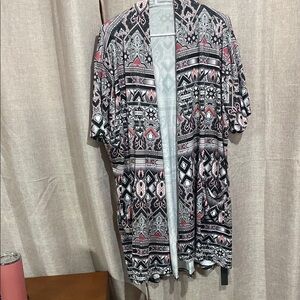 Thin stretchy short sleeve open cardigan